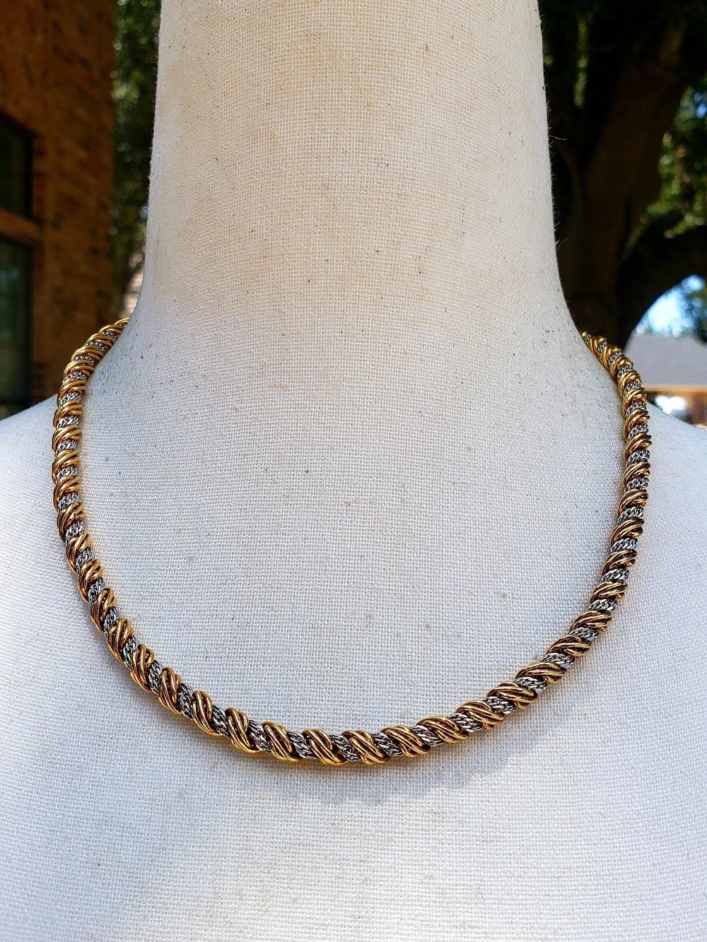 Two-tone Twisted Rope Necklace  By Monet